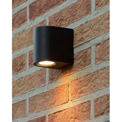 Lucide 69801/01/30 - Vonkajšie nástenné svietidlo ZARO 1xGU10/35W/230V IP44 čierna