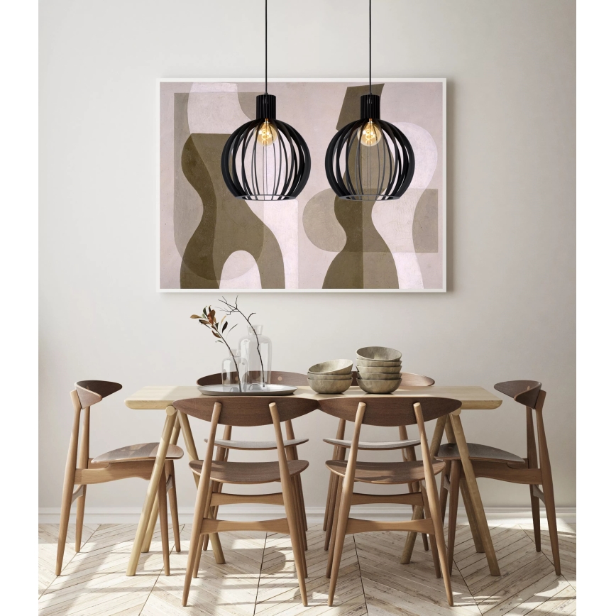 Lucide 73400/02/30 - Luster na lanku MIKAELA 2xE27/60W/230V čierna