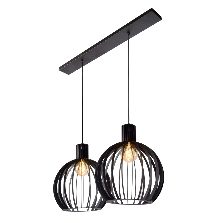 Lucide 73400/02/30 - Luster na lanku MIKAELA 2xE27/60W/230V čierna