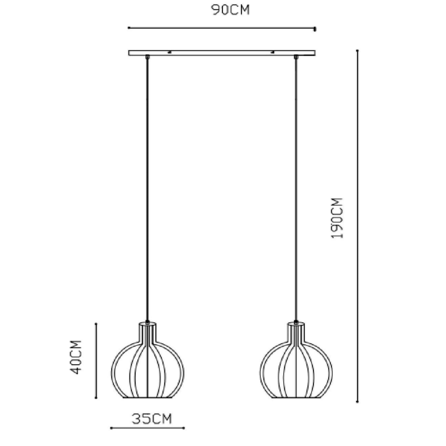 Lucide 73400/02/30 - Luster na lanku MIKAELA 2xE27/60W/230V čierna