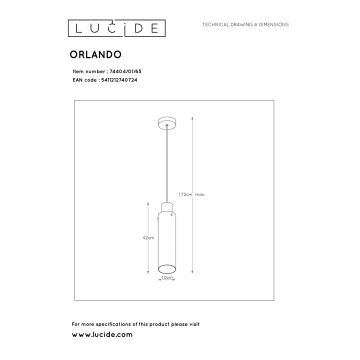 Lucide 74404/01/65 - Luster na lanku ORLANDO 1xE27/40W/230V