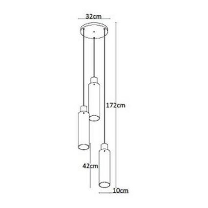 Lucide 74404/13/65 - Luster na lanku ORLANDO 3xE27/40W/230V