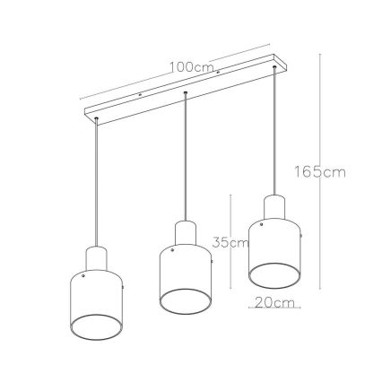 Lucide 74405/03/62 - Luster na lanku TOLEDO 3xE27/40W/230V