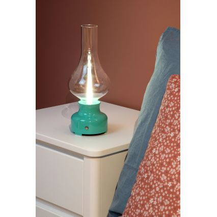 Lucide 74516/02/37 - LED Stmievateľná dotyková stolná lampa JASON LED/2W/230V USB 2000 mAh zelená