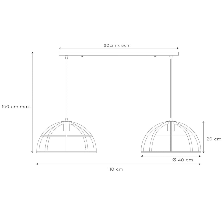 Lucide 76464/02/30 - Luster na lanku DIKRA 2xE27/60W/230V