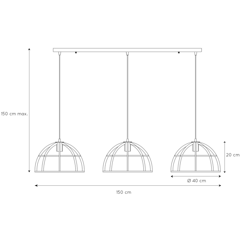 Lucide 76464/03/30 - Luster na lanku DIKRA 3xE27/60W/230V