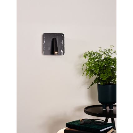 Lucide 77282/03/30 - LED Nástenné bodové svietidlo OREGON LED/4W/230V USB čierna