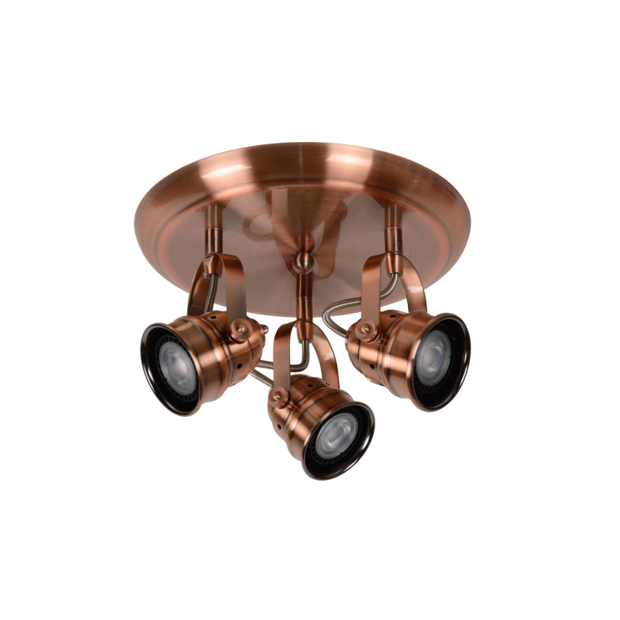 Lucide 77974/15/17 - LED bodové svietidlo CIGAL 3xGU10/5W/230V meď