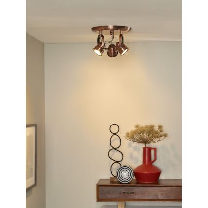 Lucide 77974/15/17 - LED bodové svietidlo CIGAL 3xGU10/5W/230V meď