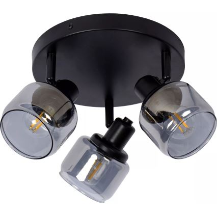Lucide 77979/13/30 - Bodové svietidlo BJORN 3xE14/40W/230V čierna