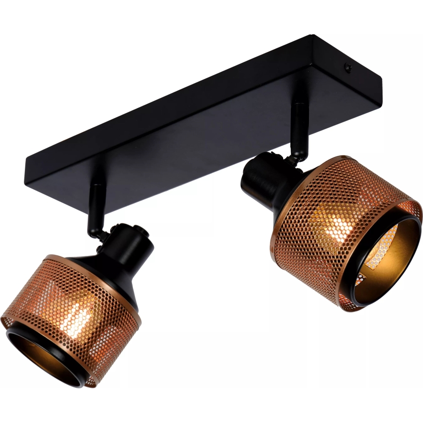 Lucide 77980/02/30 - Bodové svietidlo RAFA 2xE14/40W/230V čierna/bronz