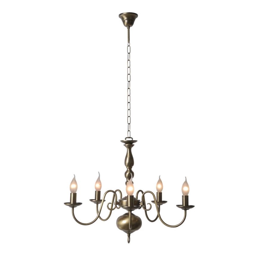 Lucide 78362/05/03 - Luster na reťazi BARROCCO 5xE14/40W/230V bronzový