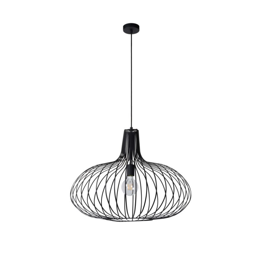 Lucide 78374/65/30 - Závesné svietidlo MANUELA 1xE27/60W/230V čierne 65 cm