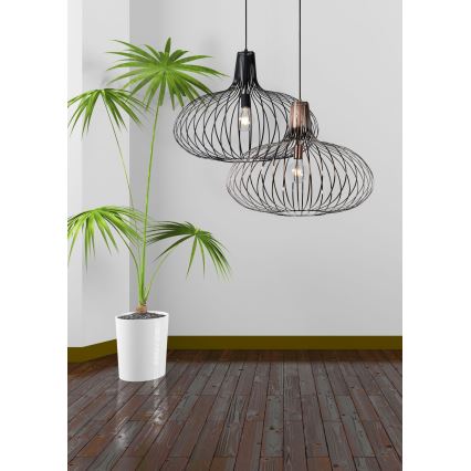 Lucide 78374/65/30 - Závesné svietidlo MANUELA 1xE27/60W/230V čierna 65 cm