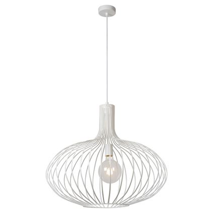 Lucide 78374/65/31 - Závesné svietidlo MANUELA 1xE27/60W/230V biele 65 cm