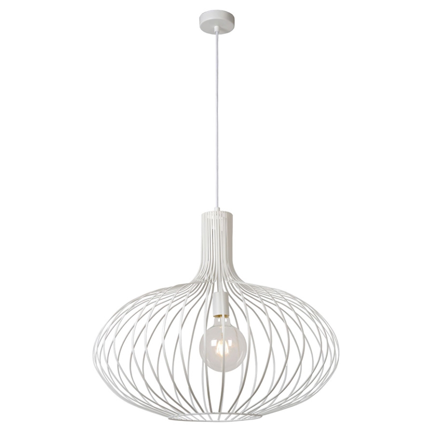 Lucide 78374/65/31 - Závesné svietidlo MANUELA 1xE27/60W/230V biele 65 cm