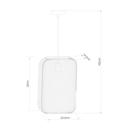 Lucide 78392/01/30 - Luster na lanku MESH 1xE27/60W/230V čierna