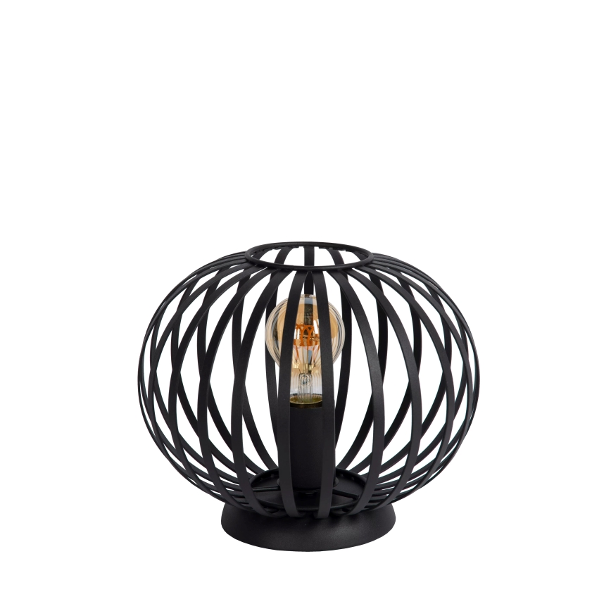 Lucide 78574/25/30 - Stolná lampa MANUELA 1xE27/40W/230V pr. 25,5 cm čierna