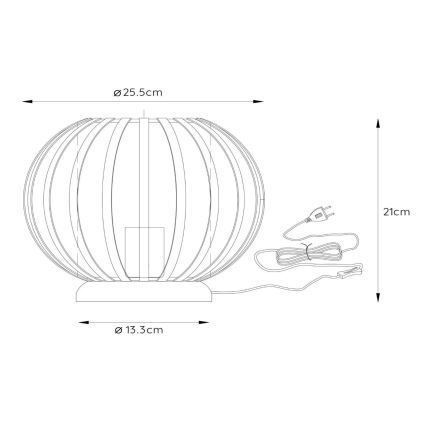 Lucide 78593/25/66 - Stolná lampa MERLINA 1xE27/40W/230V pr. 25,5 cm ružová