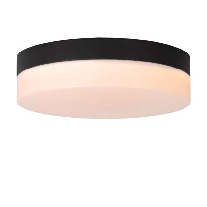 Lucide 79111/24/30 - LED Kúpeľňové stropné svietidlo so senzorom BISKIT LED/12W/230V pr. 23 cm IP44 čierna
