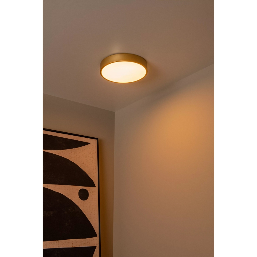 Lucide 79185/30/02 - LED Stmievateľné stropné svietidlo UNAR LED/18W/230V pr. 30 cm zlatá