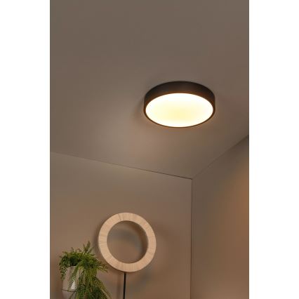 Lucide 79185/30/30 - LED Stmievateľné stropné svietidlo UNAR LED/18W/230V pr. 30 cm čierna