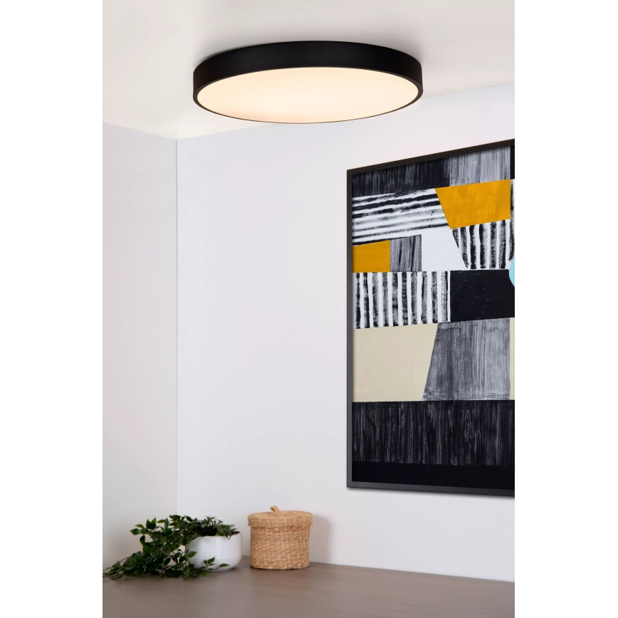 Lucide 79185/50/30 - LED Stmievateľné stropné svietidlo UNAR LED/36W/230V pr. 49,5 cm čierna