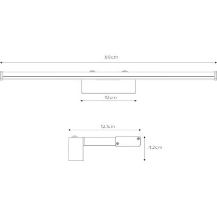 Lucide 79297/12/12 - LED Kúpeľňové osvetlenie zrkadla ONNO LED/11W/230V 60 cm IP44 lesklý chróm