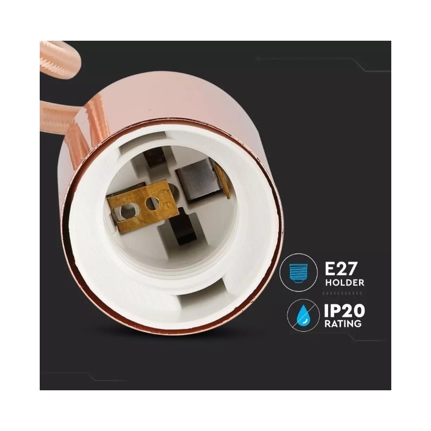 Luster na lanku 1xE27/60W/230V rosegold