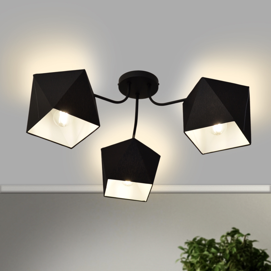 Luster ADAMANT 3xE27/15W/230V čierna