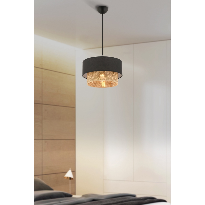 Luster ECHO 1xE27/60W/230V čierny/hnedý