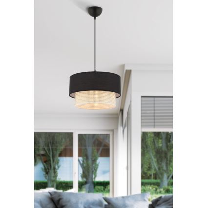 Luster ECHO 1xE27/60W/230V čierny/krémový