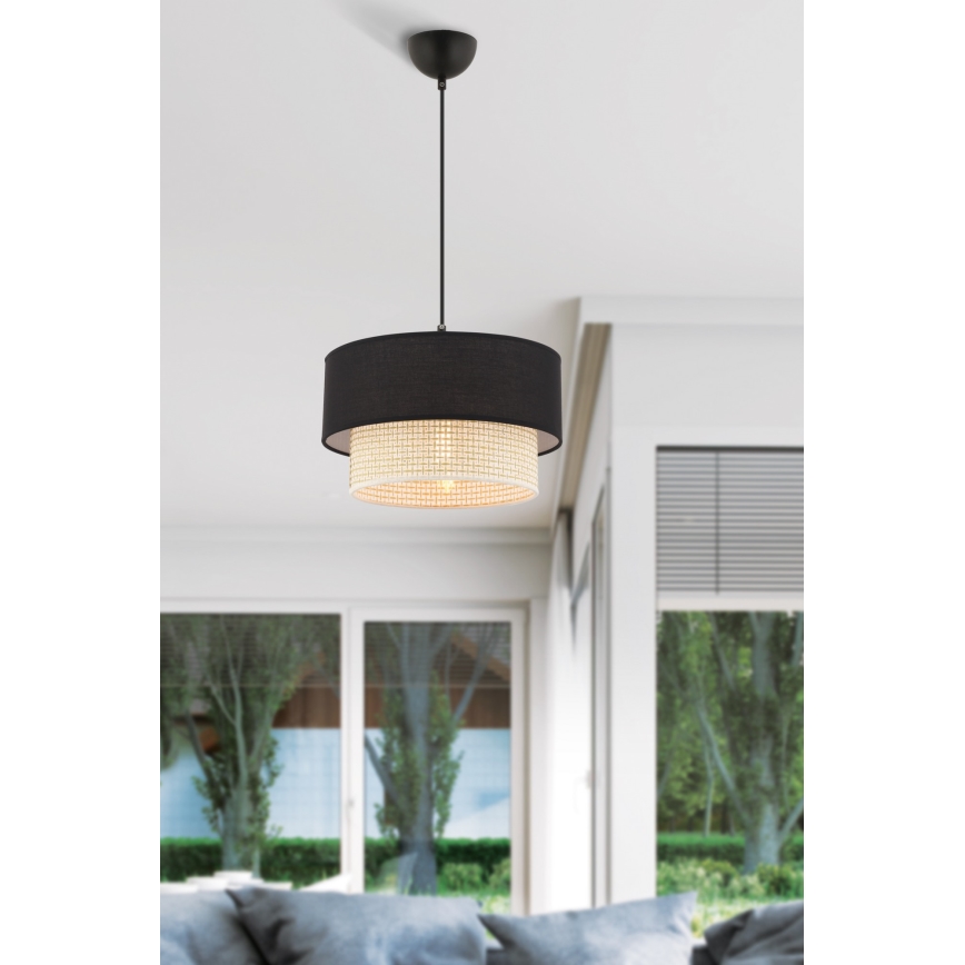 Luster ECHO 1xE27/60W/230V čierny/krémový