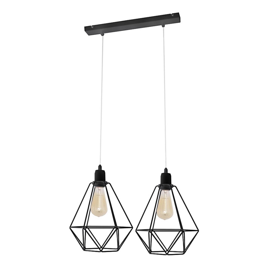 Luster KARO 2xE27/15W/230V čierna