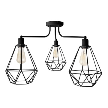 Luster KARO 3xE27/15W/230V čierna