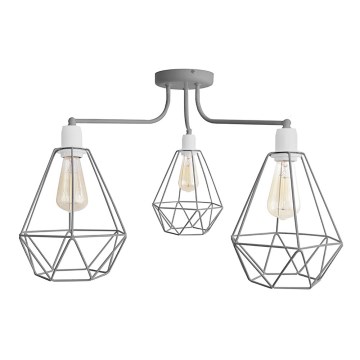Luster KARO 3xE27/15W/230V šedá