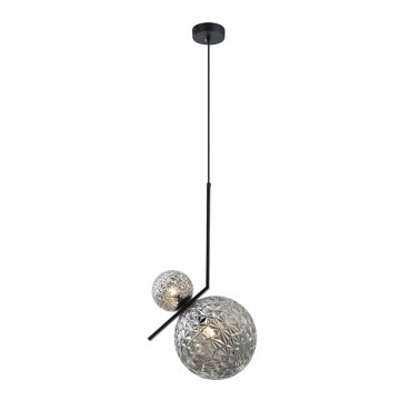 Luster lanku JUNO 1xE27/7W/230V + 1xG9/3W/230V šedá/čierna