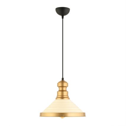 Luster MONZA 1xE27/40W/230V pr. 30 cm krémová/zlatá