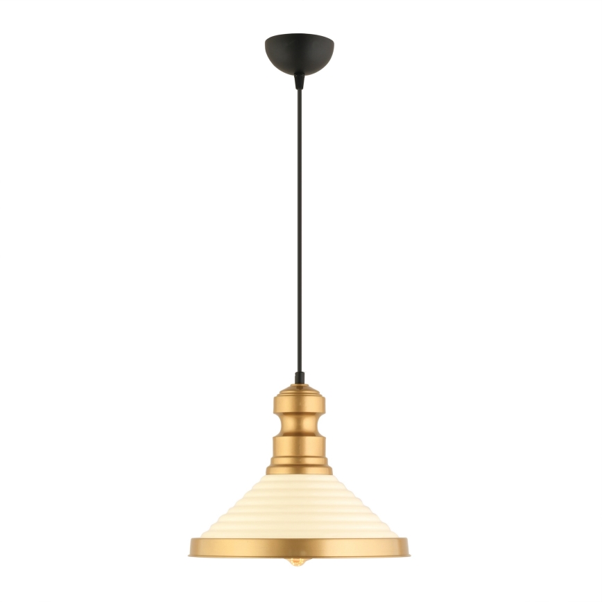 Luster MONZA 1xE27/40W/230V pr. 30 cm krémová/zlatá