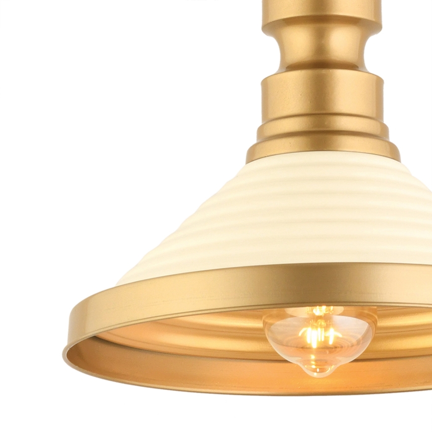 Luster MONZA 1xE27/40W/230V pr. 30 cm krémová/zlatá