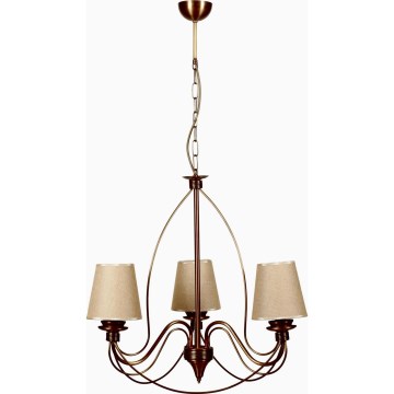 Luster na lančičku CLASSIC 3xE14/40W/230V bronzová/bežová