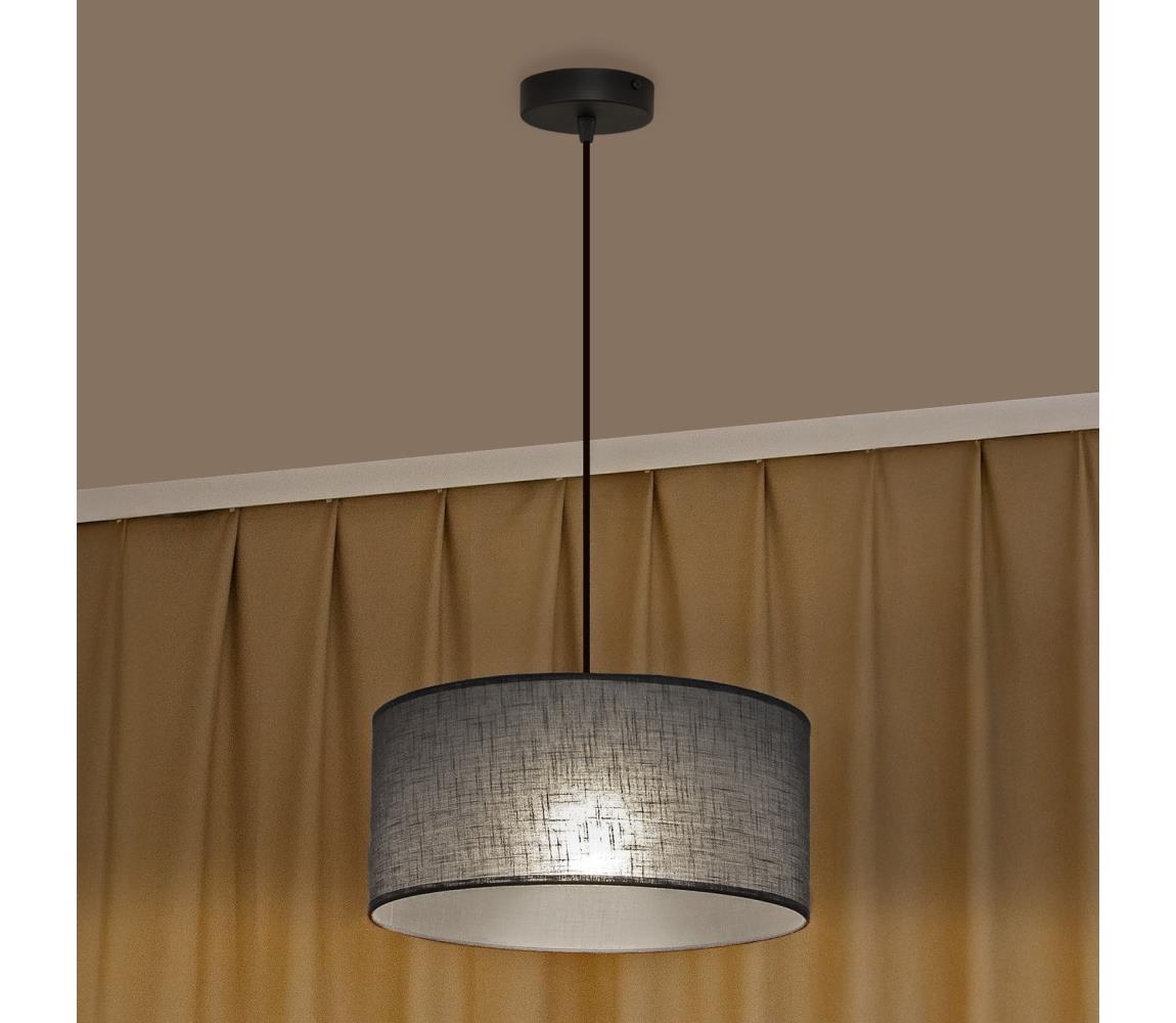 Luster na lane ALBA 1xE27/15W/230V priemer 40 cm sivý W-KM 4020/1 BK+GR