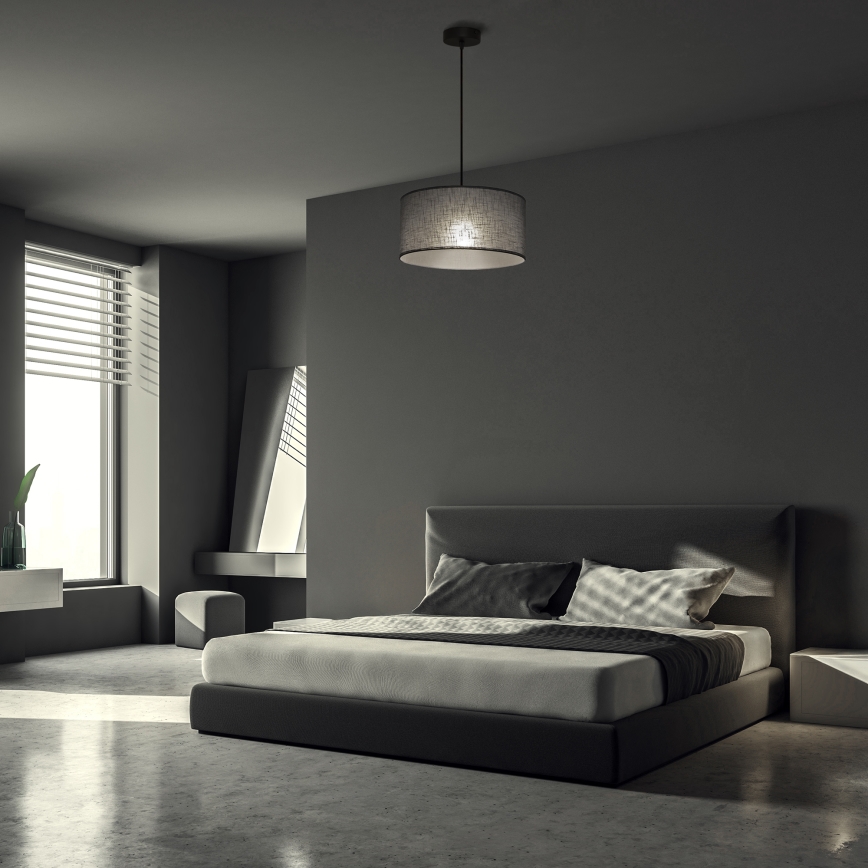 Luster na lane ALBA 1xE27/15W/230V priemer 40 cm sivý