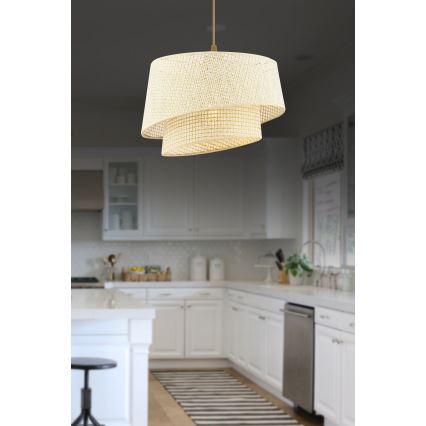 Luster na laně BARETTE 1xE27/60W/230V krémový