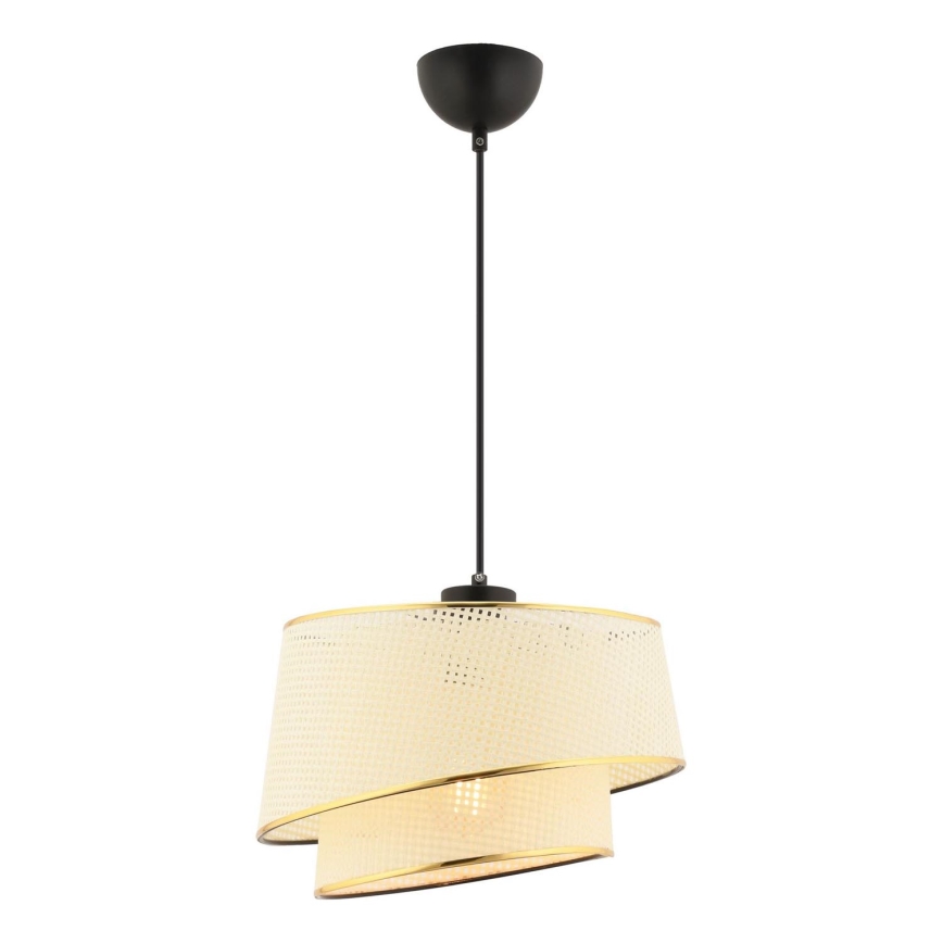 Luster na lane BARETTE 1xE27/60W/230V krémový/zlatý