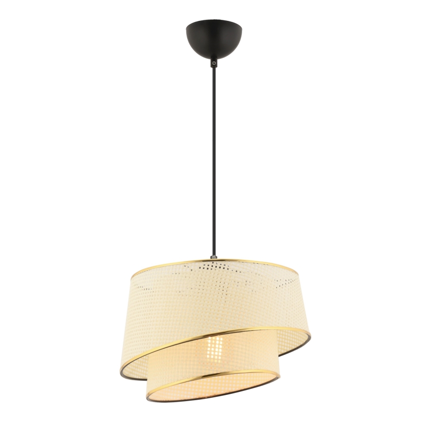 Luster na lane BARETTE 1xE27/60W/230V krémový/zlatý