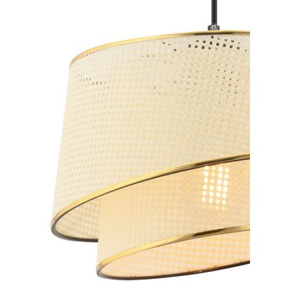 Luster na lane BARETTE 1xE27/60W/230V krémový/zlatý