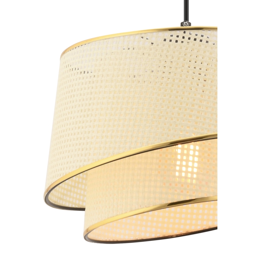 Luster na lane BARETTE 1xE27/60W/230V krémový/zlatý