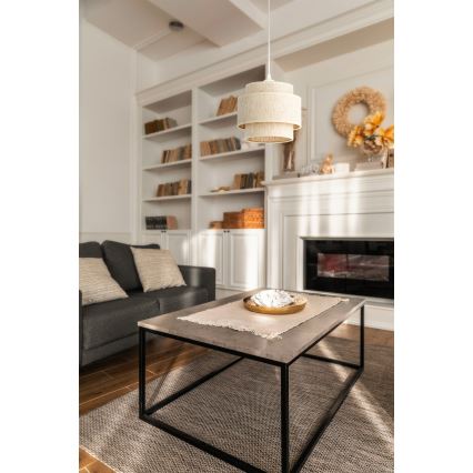 Luster na lane BOHO 1xE27/60W/230V pr. 20 cm biela