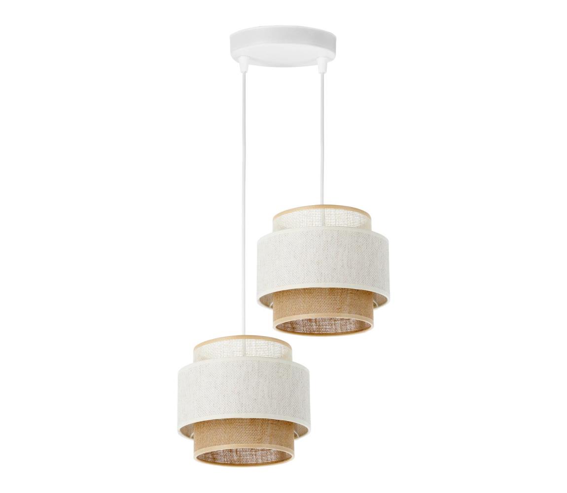 Luster na lane BOHO 2xE27/60W/230V biela/juta H0180